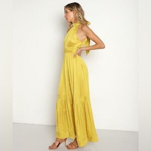 Cleobella Margot Ankle Maxi Dress Chartreuse